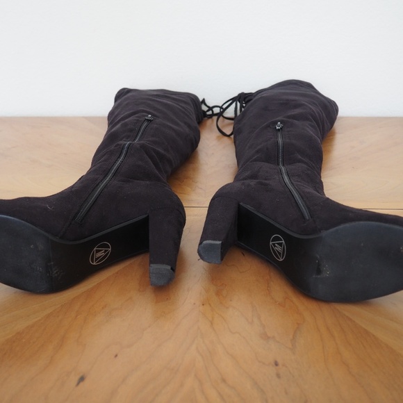 ASOS Faux Suede Boots Lace Up with Tassels - Picture 3 of 4